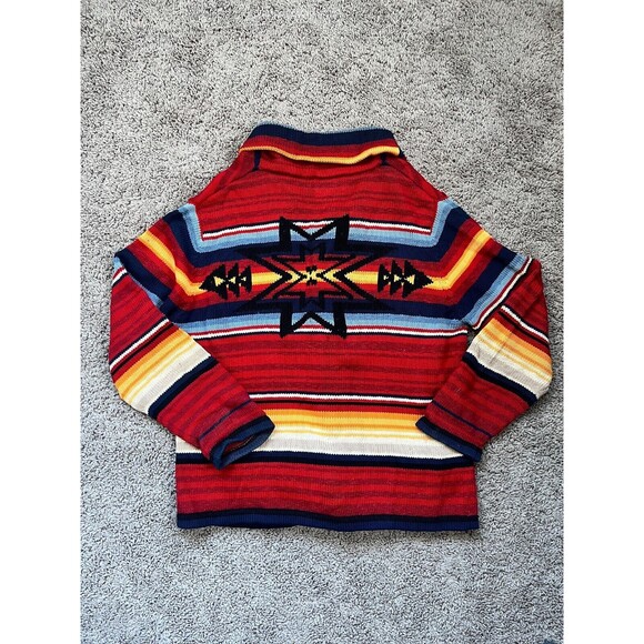 Pendleton Southwestern Size M Petite Serape Shawl Cardigan Sweater Ornate Button - Picture 2 of 9